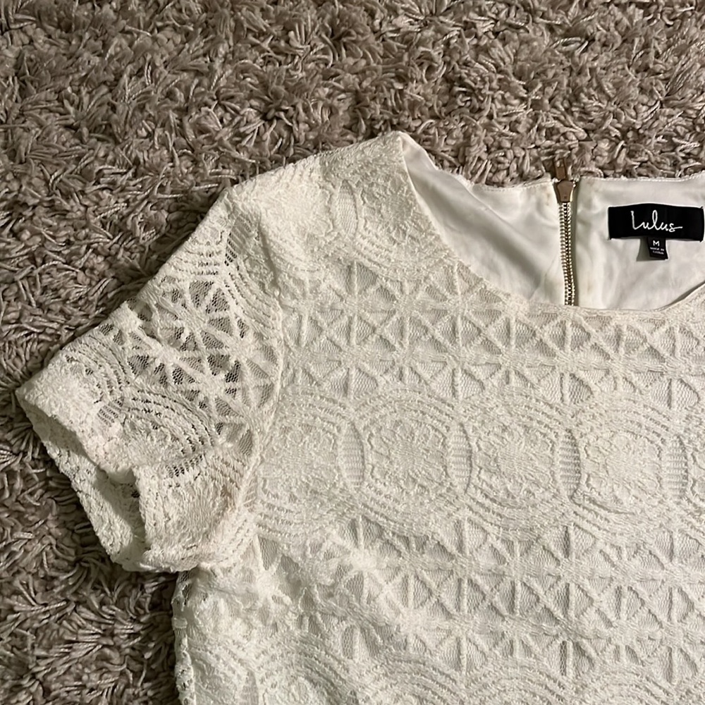 Lulu’s Love You For Eternity White Lace Shift Dress - Picture 3 of 5